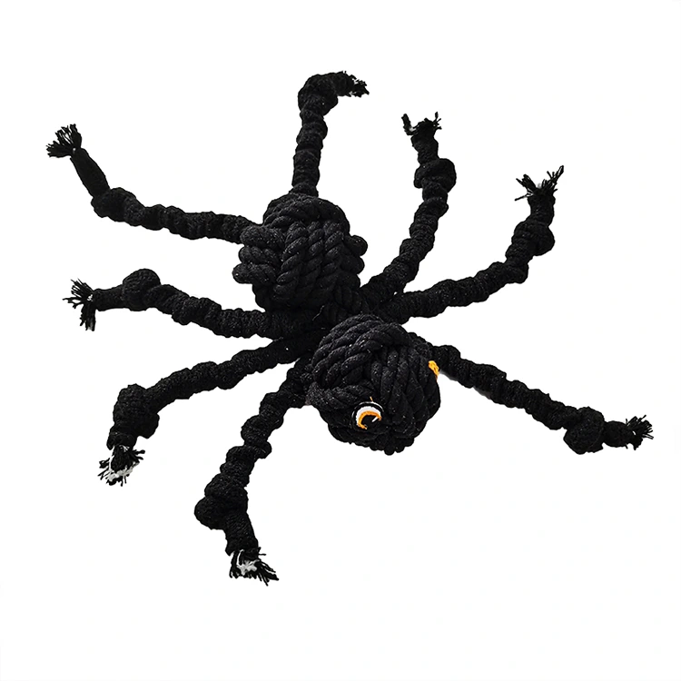 Handgemaakt spider katoenen touwspeeltjes voor hond