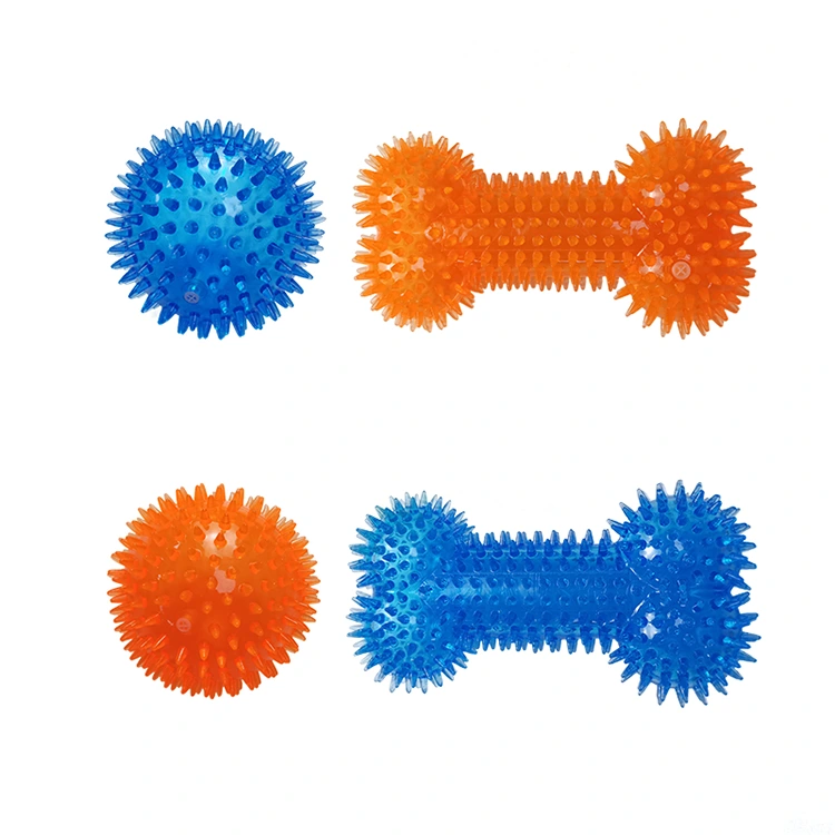 TPR Spiky Bone Ball met pieper